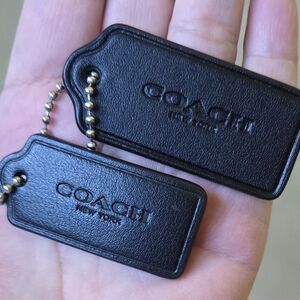 Coach Black Leather Key Holder FOB Set